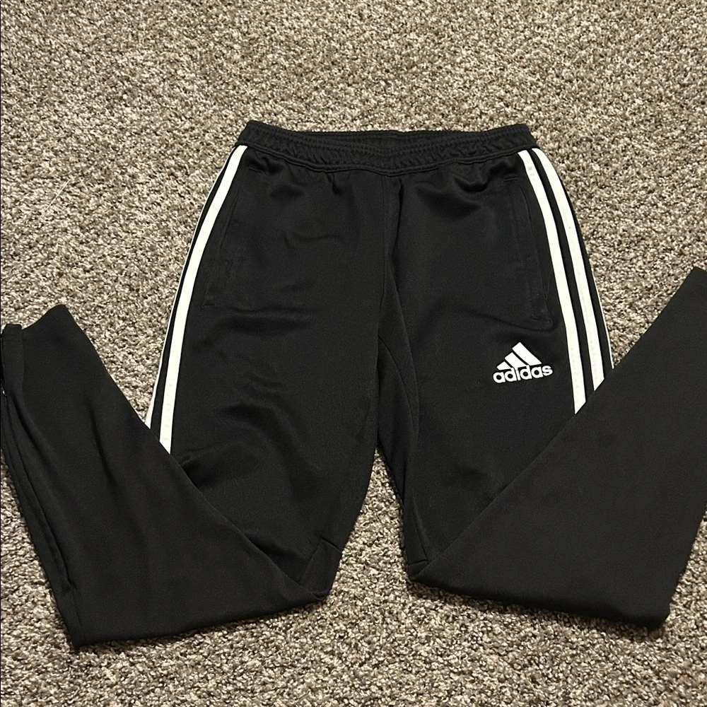 Adidas Black Striped Joggers - size small - Picture 2 of 5